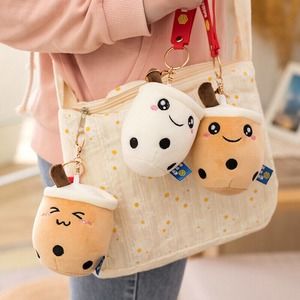 Boba Keychains 3pcs set Cute Cup Shape Plushies Adorable